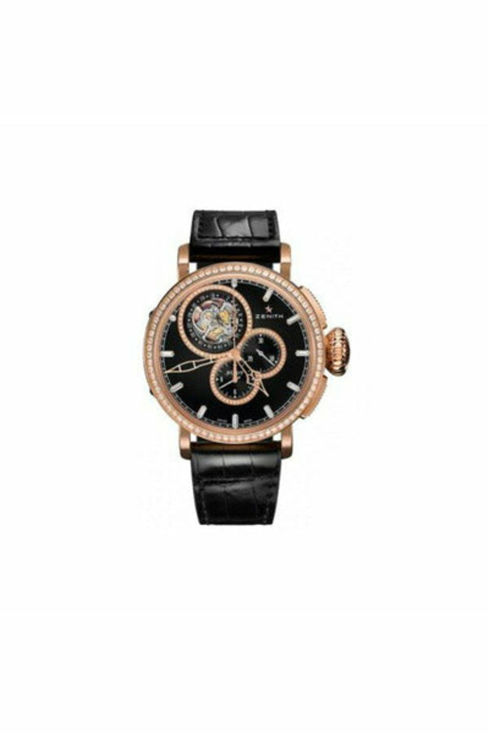 zenith type 18kt rose gold 48mm men's watch